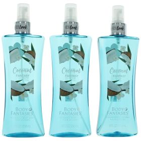 Coconut Fantasy by Body Fantasies, 3 x 8 oz Fragrance Body Spray for Women
