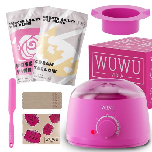 Waxing Kit 11 Items WUWUVISTA Hair Removal Wax Kit With Wax Melt Warmer Waxing Beads For Face,Brazilian,Full Body,Bikini,Sensitiive Skin Suitable