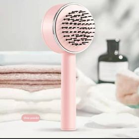 3D Air Cushion Massager Brush With Retractable Bristles Self Cleaning Hair Brush Massage One-key Self-cleaning Hair Brush Anti-Static Airbag Mass (Color: Pink)